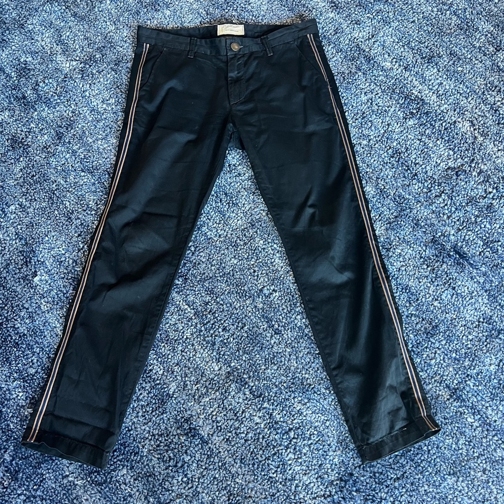 Current/Elliott Black Trousers with Stripe Detail